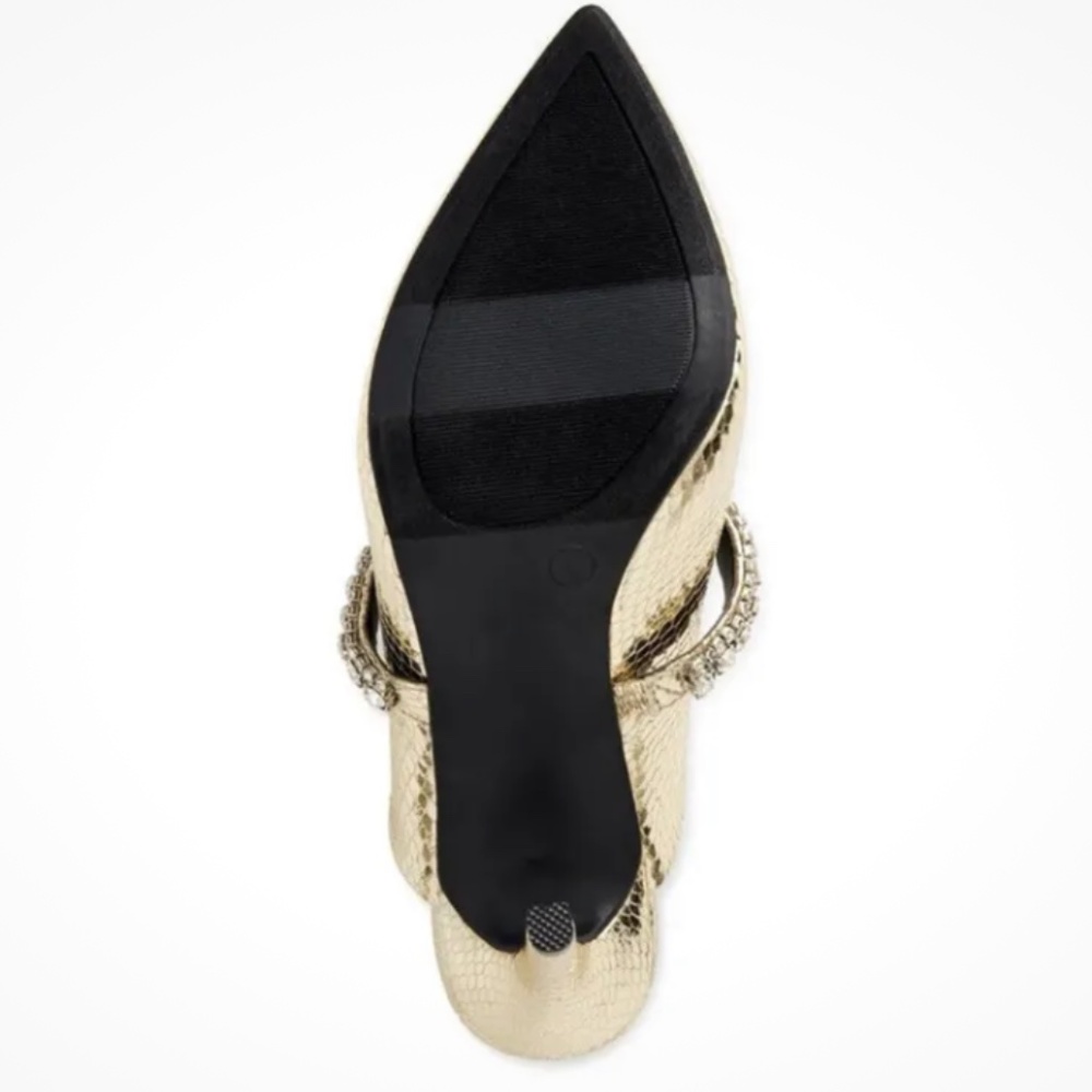 Scoop NYC Women’s Rhinestone Slip On Gold Heels Size 9.5 NEW - Picture 5 of 6